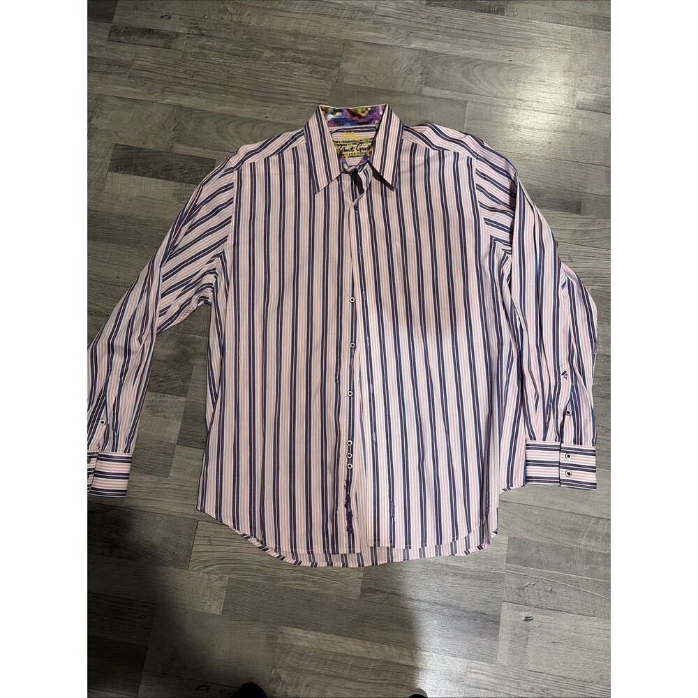 Robert Graham Men's Button Down Shirt Size 2XL RARE Pink